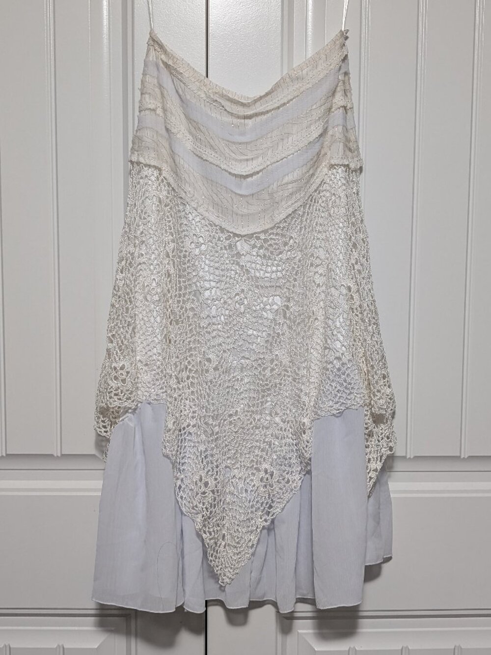 Vintage Kroshetta White Peasant Skirt